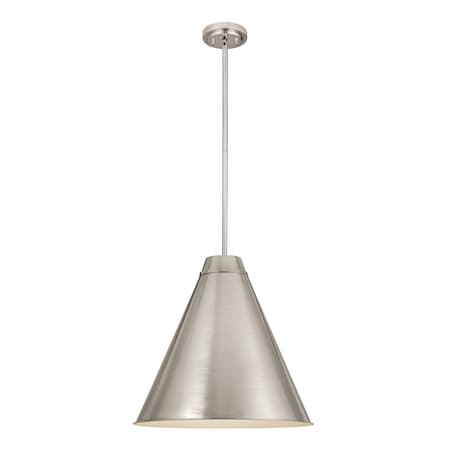 Z-Lite Eaton 1 Light Pendant, Brushed Nickel 6011P24-BN